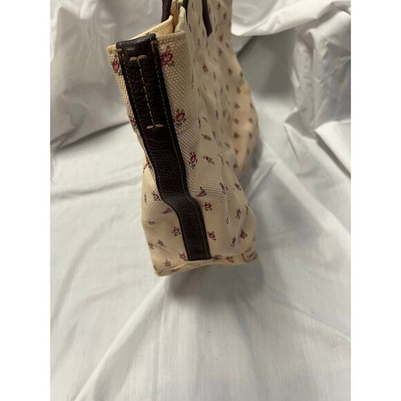 Coach Canvas Stars Floral Tan Shoulder Tote Bag GS - Picture 8 of 13